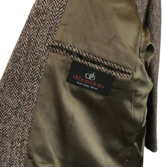 Mens Size 43 REGULAR 43R Vintage Harris 100% Scottish Wool Tweed Blazer Jacket - Picture 4 of 7